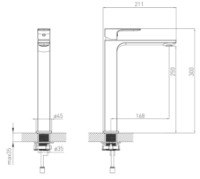 Смеситель для умывальника VOLLE Leon (1511.010204) фото №2 — интернет-магазин Desire.md