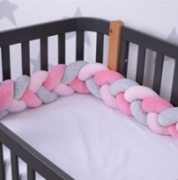 Protectie laterala pentru patut Veres Pink/Grey (154.02.7)