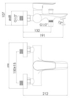 Смеситель для ванны Imprese Vaclav f03206410AA фото №2 — интернет-магазин Desire.md