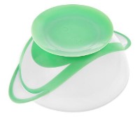 Set bol cu lingura si capac Akuku A0504 White/Green imaginea #2 — magazin online Desire.md