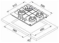 Plită incorporabilă cu gaz Franke FHMA 604 3G DC MB C imaginea #2 — magazin online Desire.md