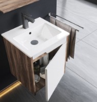 Dulap cu lavoar Orka Brick 45 White/Wallnut (16686) imaginea #2 — magazin online Desire.md