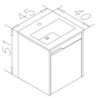 Dulap cu lavoar Orka Brick 45 White/Wallnut (16686) imaginea #3 — magazin online Desire.md