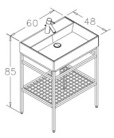 Dulap cu lavoar Orka Capetown 60 Cream Matt (16875) imaginea #2 — magazin online Desire.md