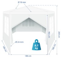 Шатёр Saska Garden Pavilion Tent White 2x2x2m фото №4 — интернет-магазин Desire.md
