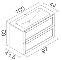 Dulap cu lavoar Orka Su 100 White (47041) imaginea #2 — magazin online Desire.md