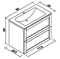 Шкаф с умывальником Orka Su 80 White (47044) фото №2 — интернет-магазин Desire.md