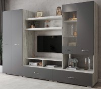 Living ML-Mobila ML-1 Var.1 2800 Stejar Сraft Alb/Antracit imaginea #1 — magazin online Desire.md