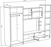 Living ML-Mobila ML-3 Polo 7/2650 Stejar Auriu/Alb imaginea #3 — magazin online Desire.md
