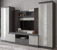 Living ML-Mobila ML-6 Palermo Var.1 4/2900 Stejar Craft Alb/Antracit imaginea #2 — magazin online Desire.md