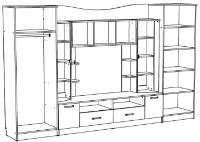 Living ML-Mobila ML-7 Palermo 3/3400 Antracit/Stejar Craft Alb imaginea #3 — magazin online Desire.md