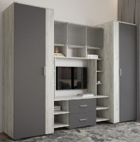 Гостиная ML-Mobila ML-9 Модерн 2600 Антрацит/Дуб Крафтовый Белый фото №2 — интернет-магазин Desire.md