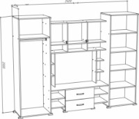 Гостиная ML-Mobila ML-9 Модерн 2600 Антрацит/Дуб Крафтовый Белый фото №3 — интернет-магазин Desire.md