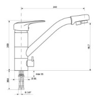 Смеситель для кухни Ulgran U-010 Grey фото №2 — интернет-магазин Desire.md
