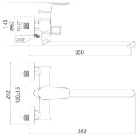 Смеситель для ванны Vektor VR-68334 фото №2 — интернет-магазин Desire.md