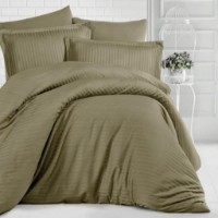 Lenjerie de pat Cottony Satin De Lux Satin Stripe Haki 2E (210803)