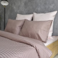 Постельное бельё Cottony Satin de Lux Tip Hotelier Stripe Light Brown 1 (210701) фото №2 — интернет-магазин Desire.md