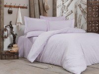 Lenjerie de pat Cottony Satin de Lux Tip Hotelier Stripe Light Pink Nr5 2E (16524)