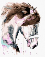 Картина по номерам Brushme Лошадь в акварельное пятнышко (GX4500)