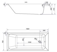 Cadă de baie Cersanit Blissa 160 (S301-139)+Suport imaginea #3 — magazin online Desire.md