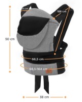 Кенгуру для новорожденных Kinderkraft Adoree Grey (KNADOR00GRY0000) фото №3 — интернет-магазин Desire.md
