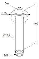 Душевой отвод Kludi A-QA 150mm Black Matt (6651539-00) фото №2 — интернет-магазин Desire.md