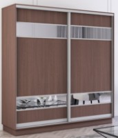 Шкаф-купе Mobildor-Lux Fox 200x220 (2226 Wenghe) Uși din PAL cu elemente oglinda фото №1 — интернет-магазин Desire.md
