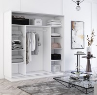 Dulap cu uşi glisante Mobildor-Lux Fox Chipboard/Mirror 190x220 White (fox5533) imaginea #3 — magazin online Desire.md