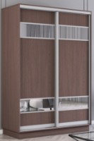 Шкаф-купе Mobildor-Lux Fox 140x220 (2226 Wenghe) Uși din PAL cu elemente oglinda фото №1 — интернет-магазин Desire.md