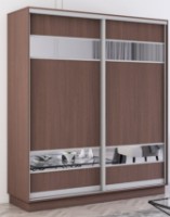 Шкаф-купе Mobildor-Lux Fox 180x220 (2226 Wenghe) Uși din PAL cu elemente oglinda фото №1 — интернет-магазин Desire.md