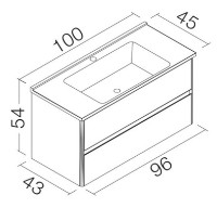 Шкаф с умывальником Orka Duden 100 Odeon Red Walnut (2817) фото №2 — интернет-магазин Desire.md
