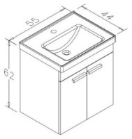 Dulap cu lavoar Orka Enez 55 Teak (16865) imaginea #3 — magazin online Desire.md