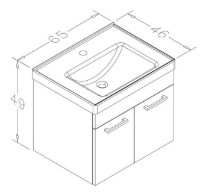Шкаф с умывальником Orka Mars 65 Teak (2837) фото №4 — интернет-магазин Desire.md