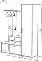 Прихожая ML-Mobila МЛ-2 Дуб Золотой/Белый фото №3 — интернет-магазин Desire.md