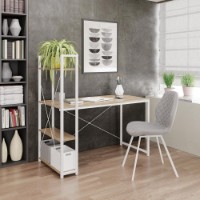 Письменный стол Halmar Narvik B1 White/Oak Sonoma фото №3 — интернет-магазин Desire.md