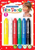 Creioane colorate pentru față Amos Face Deco 6 Colors (FD5B6)