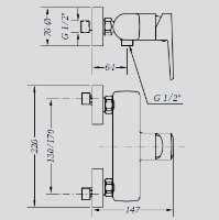 Baterie de duș Genebre Klip (64110 16 45 66) imaginea #2 — magazin online Desire.md