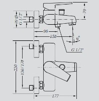 Смеситель для ванны Genebre Klip (64100 16 45 66) фото №2 — интернет-магазин Desire.md