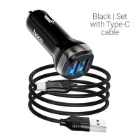 Автомобильная зарядка Hoco Z40 Superior with Type-C Black фото №2 — интернет-магазин Desire.md