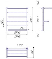 Полотенцесушитель Mario Ancona 600х530/500 фото №2 — интернет-магазин Desire.md