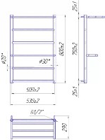 Полотенцесушитель Mario Ancona 800х530/500 фото №2 — интернет-магазин Desire.md