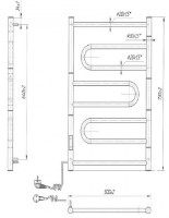 Полотенцесушитель Mario Atlas 700х500/55 TR Left фото №2 — интернет-магазин Desire.md