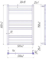 Полотенцесушитель Mario Chicago 800х530/500 фото №2 — интернет-магазин Desire.md