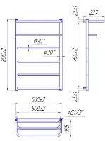 Полотенцесушитель Mario Hotel 800х530/500 фото №2 — интернет-магазин Desire.md