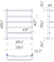 Полотенцесушитель Mario Lux 600х530/500 фото №2 — интернет-магазин Desire.md