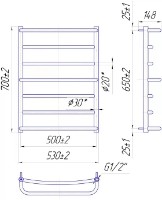 Uscător de prosoape Mario Lux 700х530/500 imaginea #2 — magazin online Desire.md