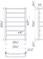 Полотенцесушитель Mario Lux 800х530/500 фото №2 — интернет-магазин Desire.md
