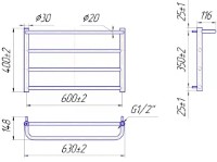 Uscător de prosoape Mario Lux City 400х630/600 imaginea #2 — magazin online Desire.md