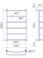 Полотенцесушитель Mario Lux HP 800х530/500 фото №2 — интернет-магазин Desire.md