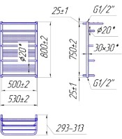 Uscător de prosoape Mario Luxor 800х530/500 imaginea #2 — magazin online Desire.md